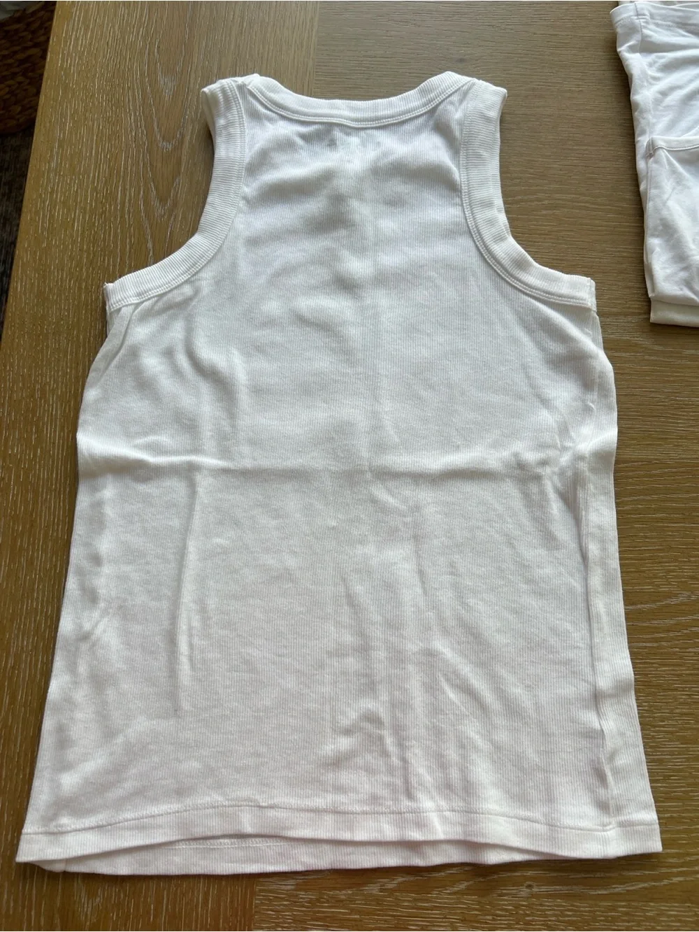 LOFT White Ribbed Tank with Racerback Style - Picture 5 of 5